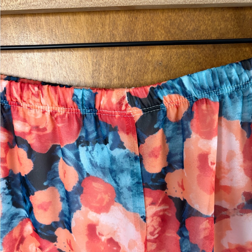 Vintage Laura Ashley Pink Floral Rose Midi Skirt Asymmetrical Y2K 90s 1X NWT Mod - Picture 5 of 10